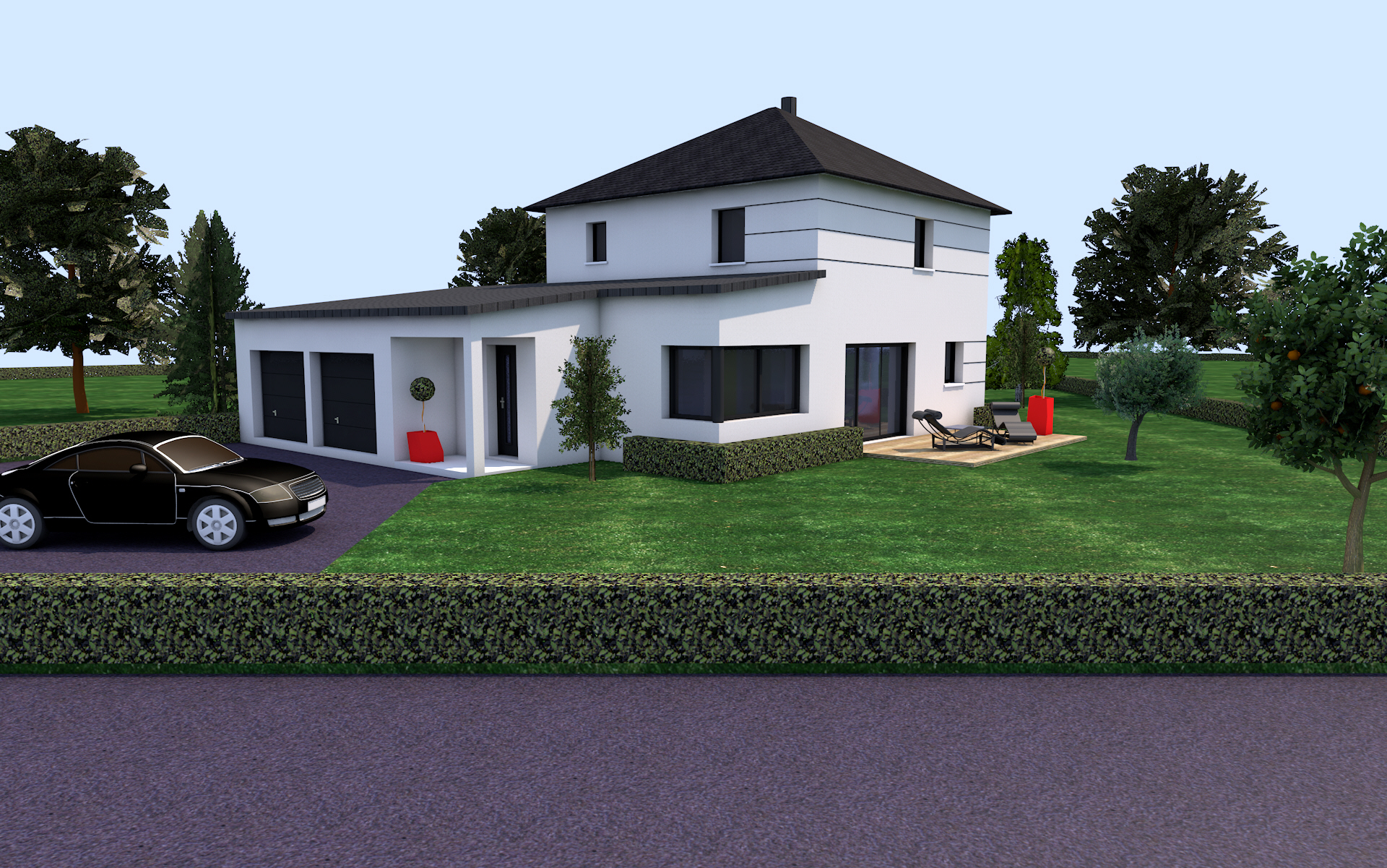 Avant projet construction maison alternance toit 4 pans et Avant projet construction maison alternance toit 4 pans et